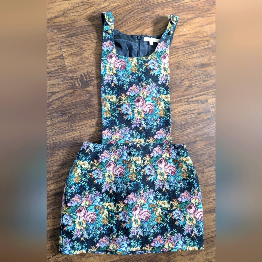Floral Sleeveless Overall Skirt